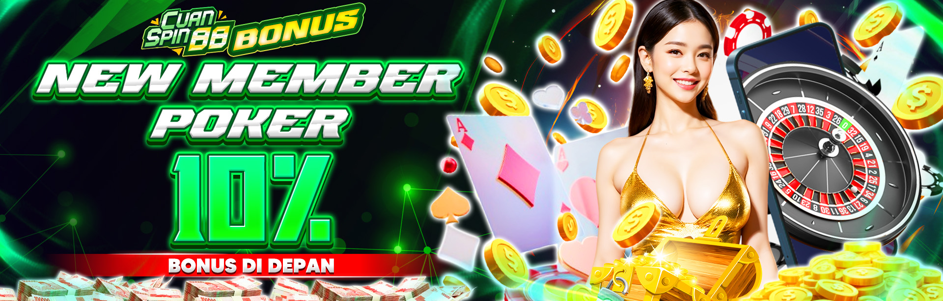 BONUS NEW MEMBER POKER 10%