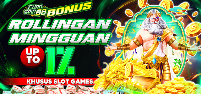 BONUS ROLLINGAN MINGGUAN SLOT UP TO 1%